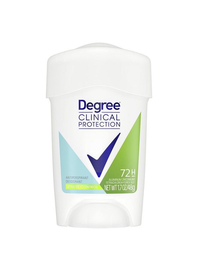 Degree Clinical Protection Antiperspirant Deodorant 72-Hour Sweat & Odor Protection Stress Control Antiperspirant for Women 1.7 oz