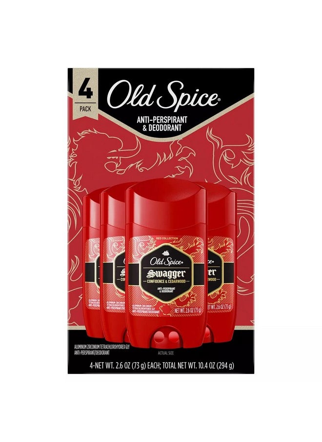 Old Spice Swagger Invisible Solid Antiperspirant Deodorant for Men, 2.6 Oz (4pk)