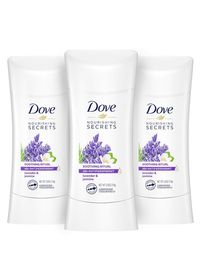 Dove Nourishing Secrets Antiperspirant Deodorant Stick for Women Lavender & Jasmine for 48 Hour Underarm Sweat Protection And Soft And Comfortable Underarms 2.6 oz 3 Count