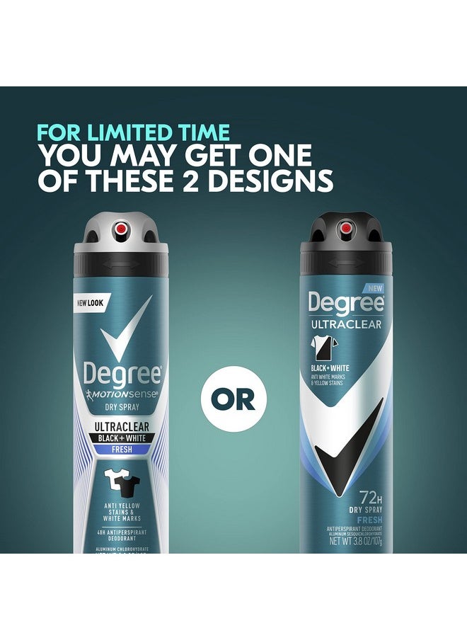 Degree Men Antiperspirant Spray Black + White 3 Count Protects from Deodorant Stains Instantly Dry Spray Deodorant 3.8 oz