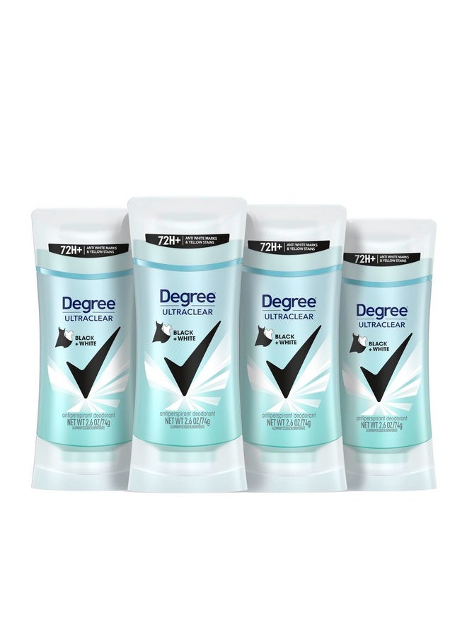 Degree Women's Black+White 4 Count Antiperspirant Balm 2.6 oz - Protects from Deodorant Stains, Fresh Scent, 48H Non-Stop Protection