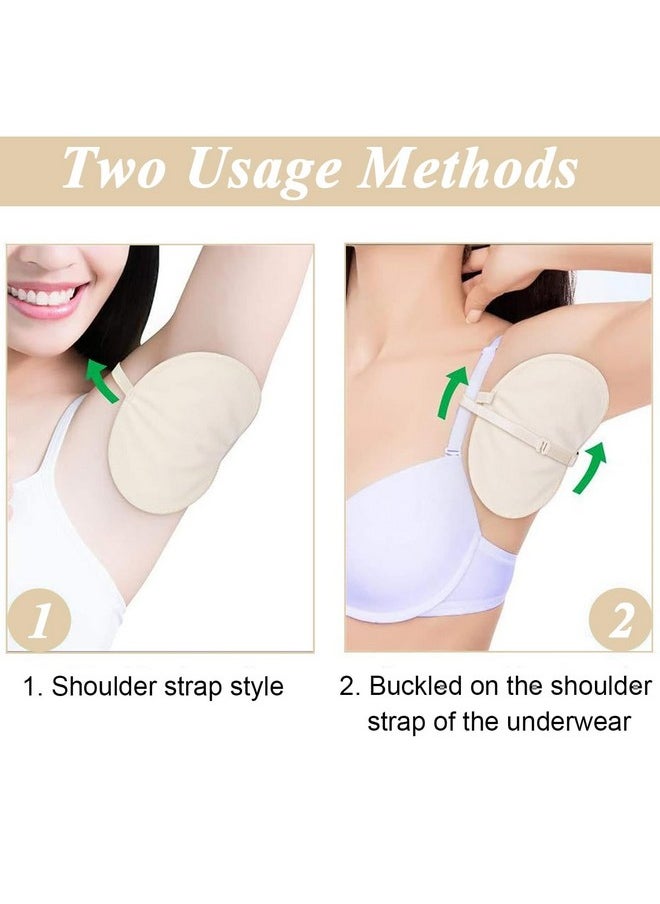 MAYCREATE® 2Pcs Sweat Pads for Underarms Women, Anti-slip Armpit Pads for Women Men, Sweat Absorbing Quick Dry Underarms Pad for Women, Washable & Resuable - Beige