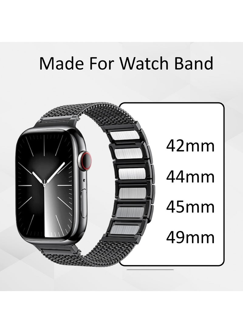 A-Case its My Case Hasir Series High Premium Grade Watch Band Compatible with Apple Watch 42/44/45/46/49mm - Black