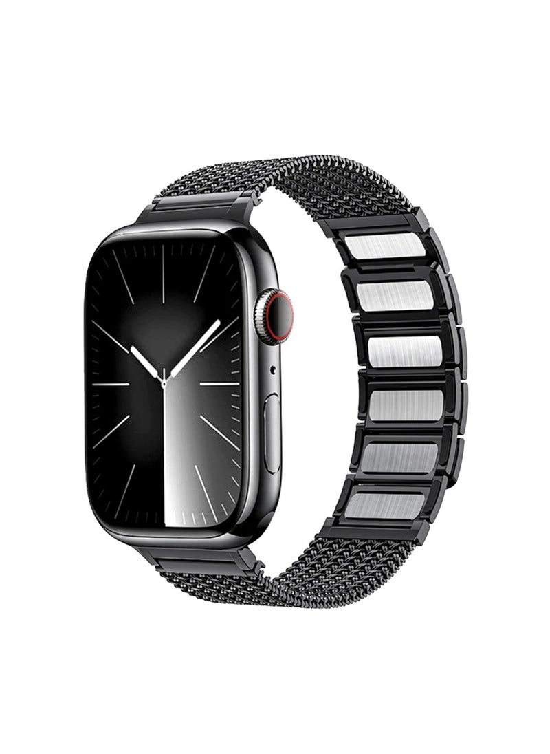 A-Case its My Case Hasir Series High Premium Grade Watch Band Compatible with Apple Watch 42/44/45/46/49mm - Black