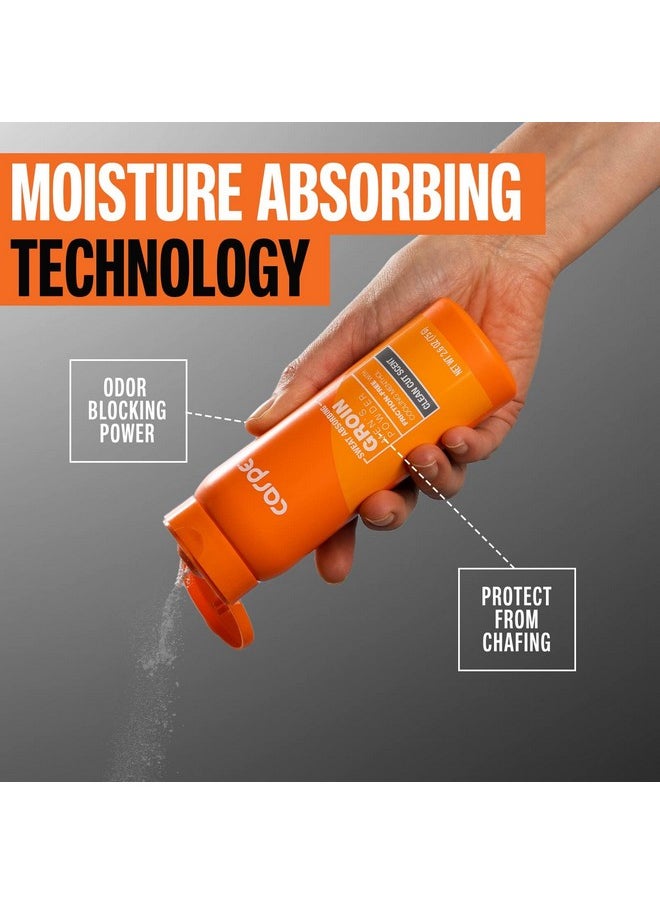 Carpe Sweat Absorbing Groin Powder (For Men) - Designed for Maximum Sweat Absorption - Mess and Friction Free, Stop Chafing