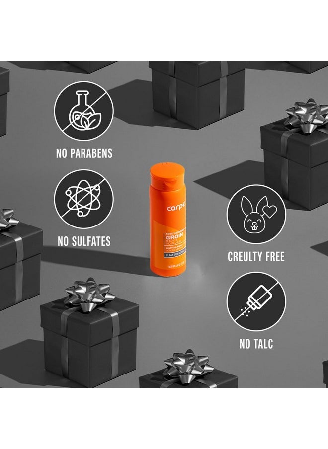 Carpe Sweat Absorbing Groin Powder (For Men) - Designed for Maximum Sweat Absorption - Mess and Friction Free, Stop Chafing