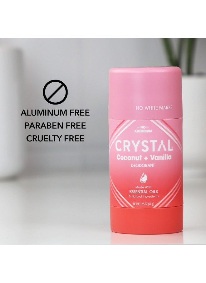 Crystal Magnesium Solid Stick Natural Deodorant, Non-Irritating Aluminum Free Deodorant for Men or Women, Safely and Effectively Fights Odor, Baking Soda Free, Coconut + Vanilla, 2.5 oz