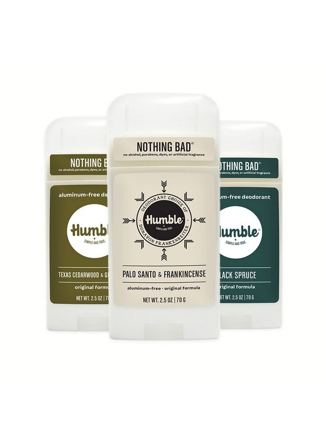 HUMBLE BRANDS Original Formula Aluminum-free Deodorant, Earthy & Grounded, Texas Cedarwood, Palo Santo, Black Spruce, Pack of 3