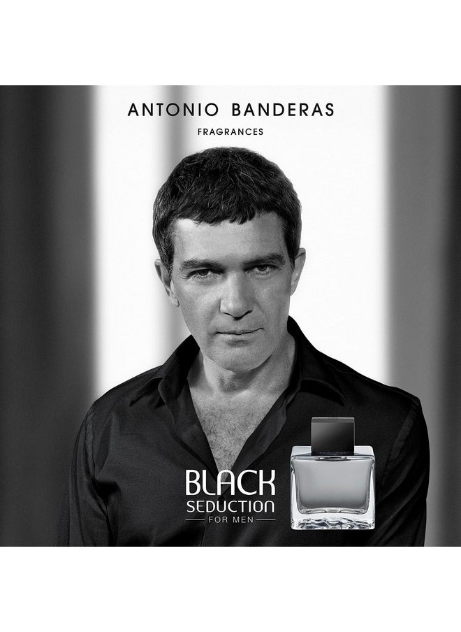 Antonio Banderas Seduction in Black for Men Eau de Toilette Spray, 3.4 Oz