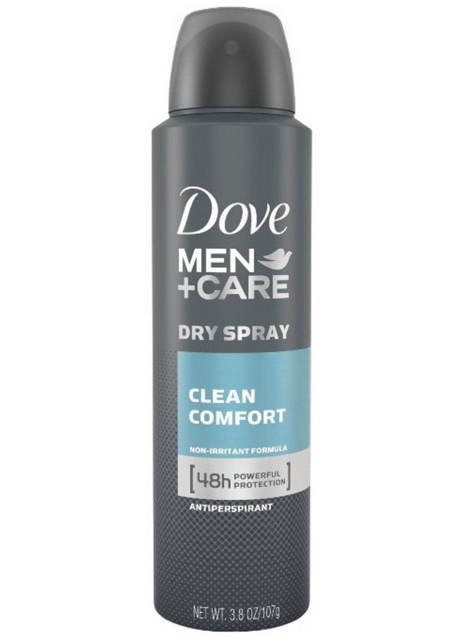 Dove Men + Care Dry Spray antitranspirante, Clean Comfort 3,8 oz (2 Pack)