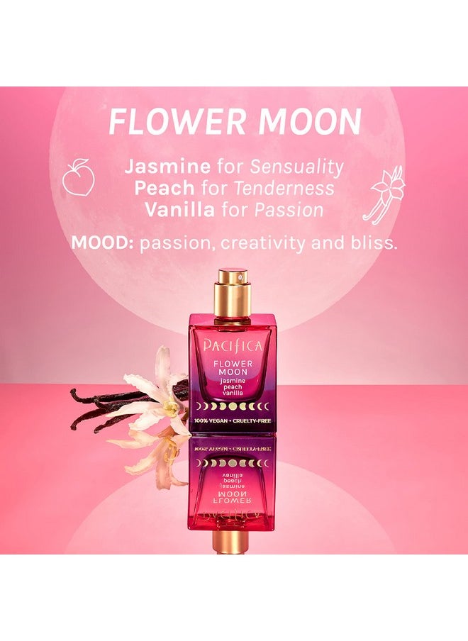 Pacifica Beauty Flower Moon Spray Perfume, Fragrances, Passion, Euphoria, Jasmine, Peach, Vanilla, Musk, Spray Perfume, Clean Perfume, Parfum, Eau de Toilette, Vegan, 1 fl oz (1 Count)