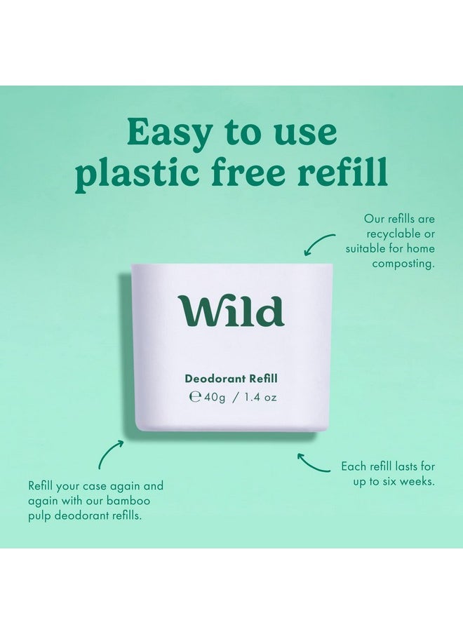 Wild - Natural Refillable Deodorant - Fresh Cotton & Sea Salt Refill Trio Pack - Vegan & Eco-Friendly - Aluminum Free - Long Lasting Protection - 100% Natural Ingredients - 3 Pack of 1.41oz Refills