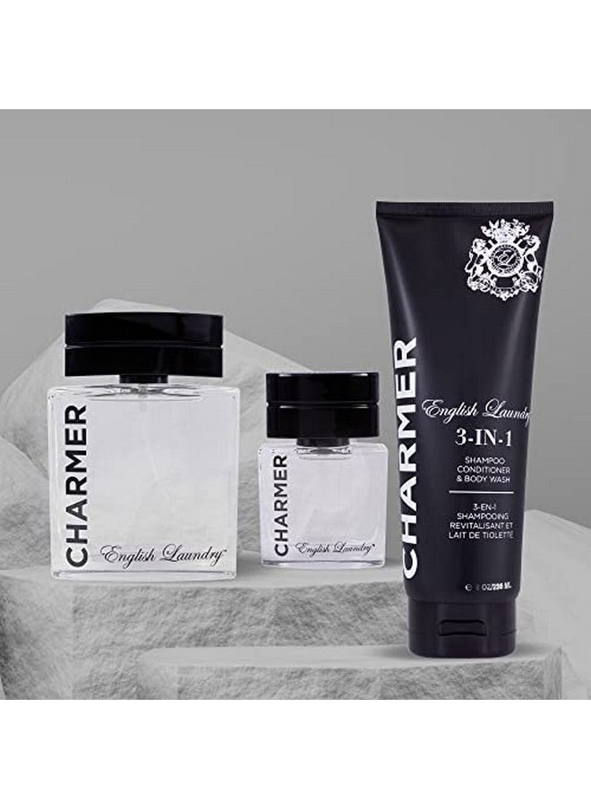 Charmer by English Laundry Eau de Parfum for Men 3 Piece Gift Set, 3.4 fl. oz.