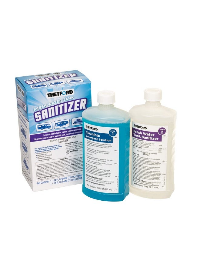 Thetford Fresh Water Tank Sanitizer Detergent and Sanitizer Treatment, 2 x 24 oz bottles - Thetford 36662