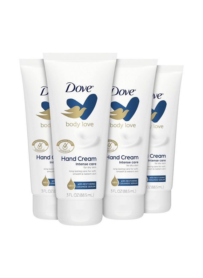 Dove Body Love Moisturizing Hand Cream for Rough or Dry Skin Intense Care Softens and Smoothes 3oz 4 Count