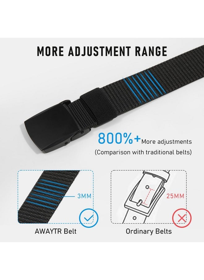 AWAYTR Nylon Boys Baseball Belt - Kids Golf Belt with Metal Buckle for Softball Pants School Uniform Jeans (Black Buckle-Black