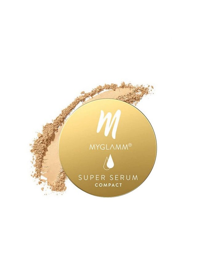 Super Serum Compact - 102W Beige, 9G | Infused With Hyaluronic Acid & Vitamin E | Matte Finish Compact Powder | All Skin Types