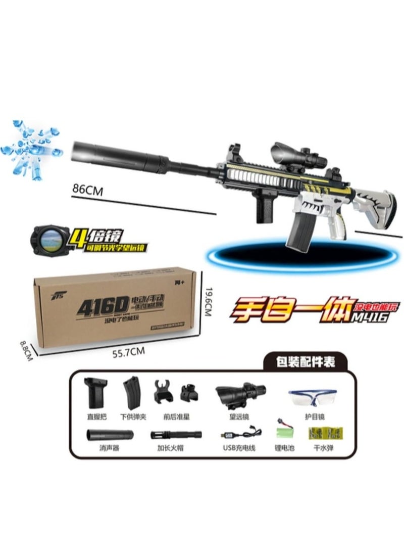 M416 Graffiti Gel Ball Blaster for Kids - Soft Bullet Shooting Game with Long-Range Shooting, Tactical Scope, and Accessories