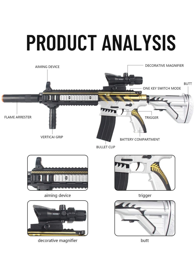 M416 Graffiti Gel Ball Blaster for Kids - Soft Bullet Shooting Game with Long-Range Shooting, Tactical Scope, and Accessories