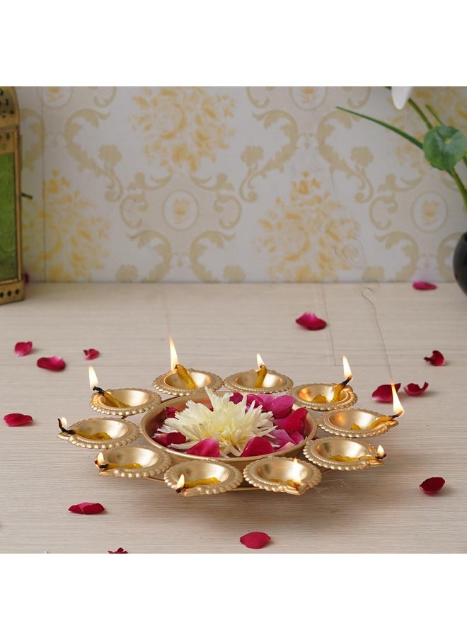 Webelkart Diya Shape Flower Decorative Urli Bowl for Home Decor Bowl for Floating Flowers and Tea Light Candles Home,Office and Table Decor| decorative items for home (Designs-2)