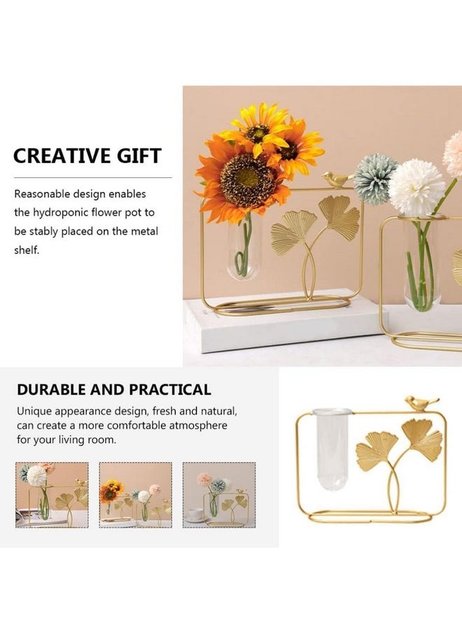 CraftVatika Decorative Items for Home, Gift Items for Home Decor,Propagation Station Test Tube Flower Vase with Metal Frame Test Tube Glass Item Bedroom Office Living Room Decoration (Set of 1)