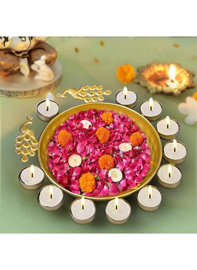 CraftVatika Urli Bowl Set for Diwali Decoration Items for Home Decor Festivals, Handmade Metal Decorative Urli Bowl Diya for Floating Flowers Tealight Candles, Diwali Decor Gifting Items