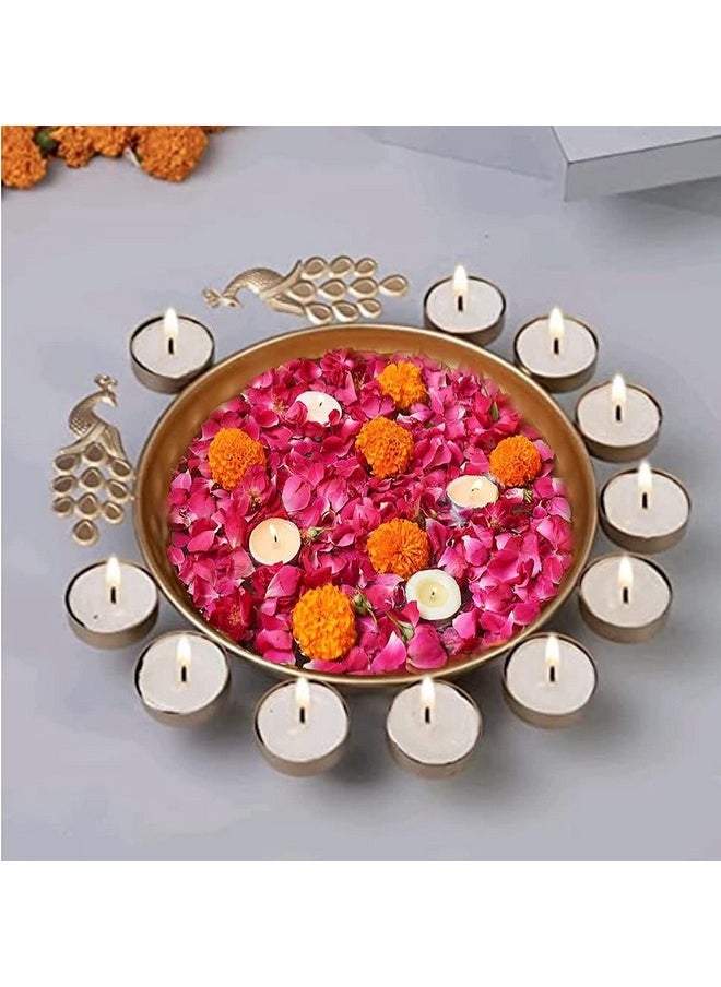 CraftVatika Urli Bowl Set for Diwali Decoration Items for Home Decor Festivals, Handmade Metal Decorative Urli Bowl Diya for Floating Flowers Tealight Candles, Diwali Decor Gifting Items