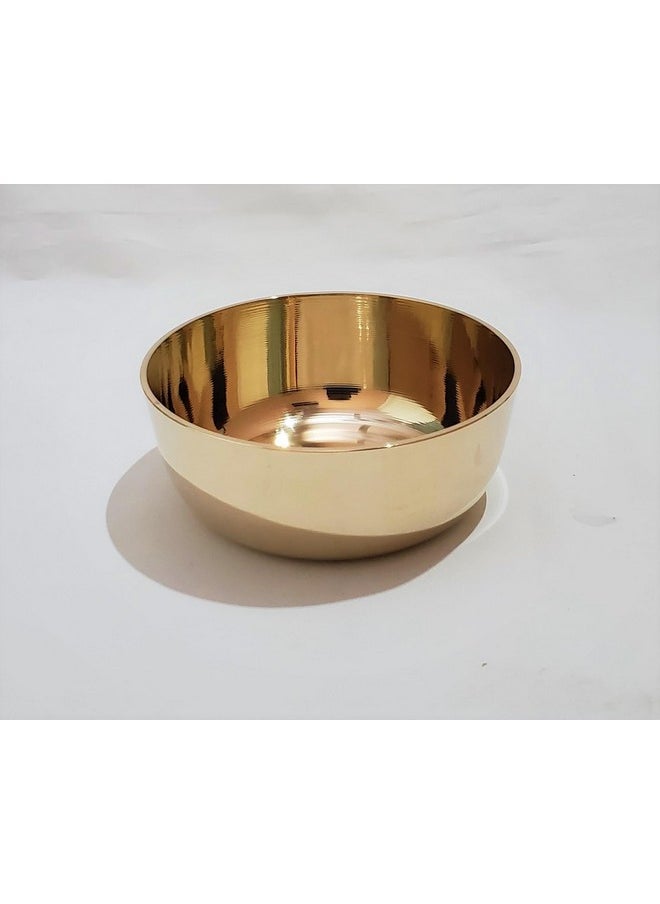 Pure Source India Kansa/Bronze Solid Bowl - 150 Ml, 4 Piece, Gold