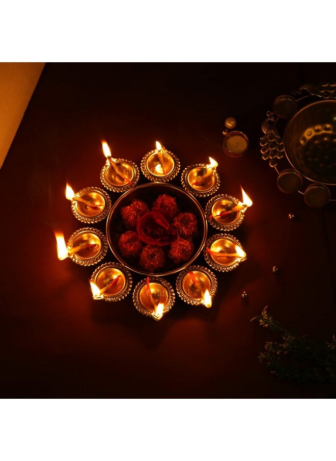 CraftVatika Urli Bowl Diwali Gift Decoration Items for Home Decor Decorative Diya Bowl | Diwali Decoration Items for Home - Handcrafted Bowl for Floating Flowers and Tea Light Candles Home, urli