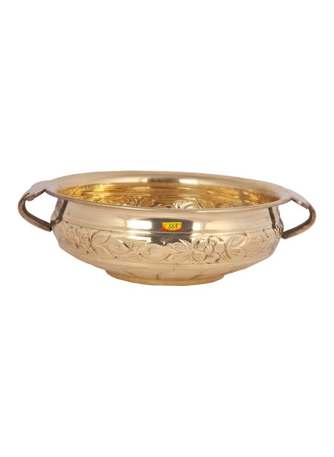 Shiv Shakti Arts® Handcrafted Brass Urli Designer Decorative Bowl Platter Volume- 1500 ml for Home and Temple Décor