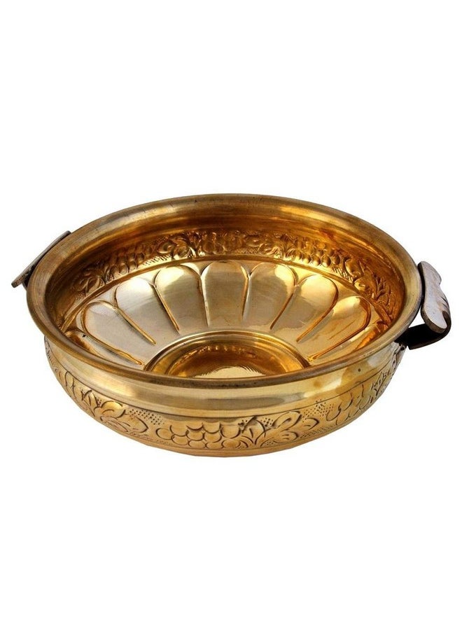 ROLIMOLI Uruli Flower Design Brass Classic Decorative Bowl ( Golden , Diameter 6inch's, Weight: 319G )