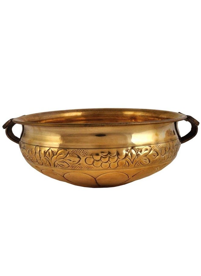 ROLIMOLI Uruli Flower Design Brass Classic Decorative Bowl ( Golden , Diameter 6inch's, Weight: 319G )