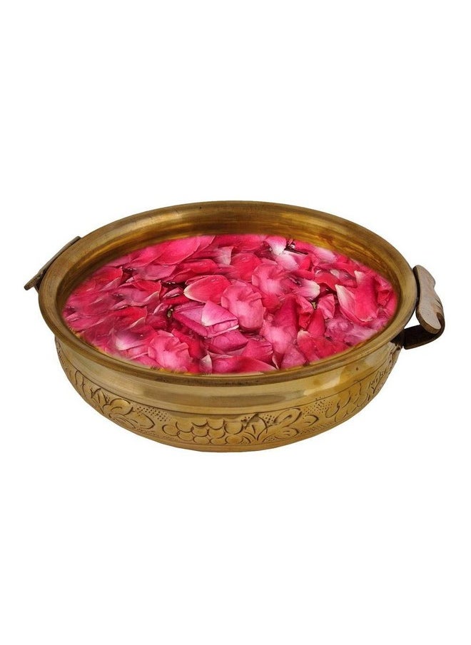 ROLIMOLI Uruli Flower Design Brass Classic Decorative Bowl ( Golden , Diameter 6inch's, Weight: 319G )