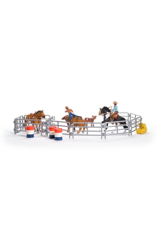 Schleich Rodeo Show 42-Piece Rodeo Toys Playset with Cowboy Toys and Cowgirl Toys with Barrel Racing, Western Riding and Calf-Roping Cow Toys