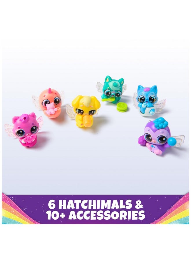 Hatchimals Alive, Rainbow Hatchery Toy with 6 Mini Figures in Color Reveal Eggs & 10+ Accessories, Kids Toys for Girls & Boys Ages 3+