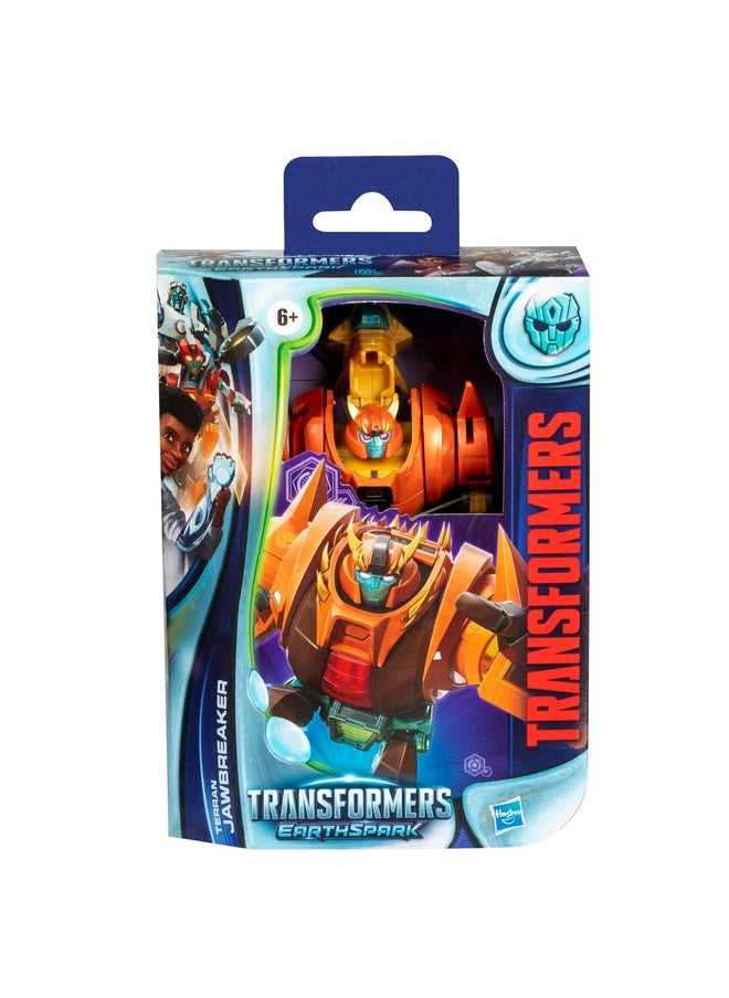 Transformers EarthSpark Deluxe Class Terran Jawbreaker 5-Inch Robot Action Figure, Converts in 16 Steps, Interactive Toys for Boys & Girls 6 and Up