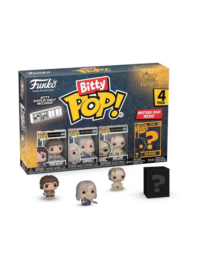 Funko Bitty Pop!: Lord of The Rings Mini Collectible Toys 4-Pack - Frodo Baggins, Gandalf, Gollum, & Mystery Chase Figure (Styles May Vary)