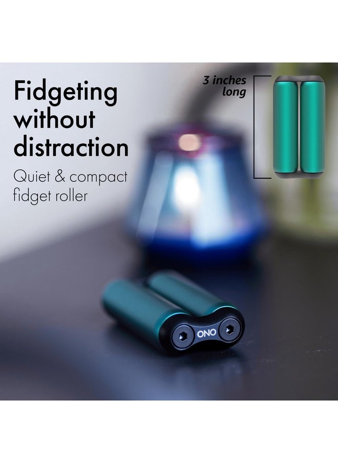 ONO Roller - Handheld Fidget Toy for Adults | Help Relieve Stress, Anxiety, Tension | Promotes Focus, Clarity | Compact, Portable Design (Junior Size/Aluminum, Teal)