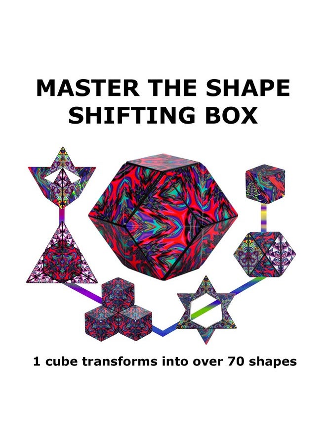 SHASHIBO Shape Shifting Box - Award-Winning, Patented Fidget Cube w/ 36 Rare Earth Magnets - Transforms Into Over 70 Shapes, Download Fun in Motion Toys Mobile App (Artist Series - Chaos)