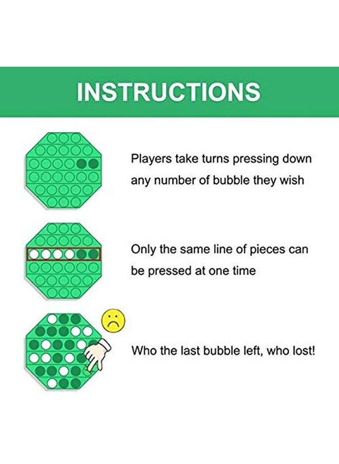 LIVYU LIFE Push pop Bubble Fidget Toy, Stress Relief and Anti-Anxiety Tools Sensory Toy for Autism to Relieve Stress for Kids and Adults (Octagonal-Green)