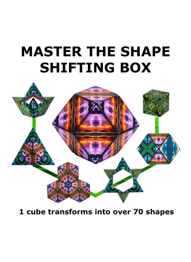 SHASHIBO Shape Shifting Box - Award-Winning, Patented Fidget Cube w/ 36 Rare Earth Magnets - Transforms Into Over 70 Shapes, Download Fun in Motion Toys Mobile App (Original Series - Elements)