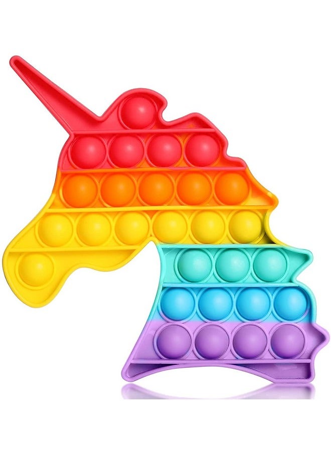 Plutofit Pop It Fidget Toys,Push Pop Bubble Fidget Sensory Toy,Autism Special Needs Silicone Stress Relief Toy,Great Fidget Toy (Set of 3 Unicorn HeartSquare)