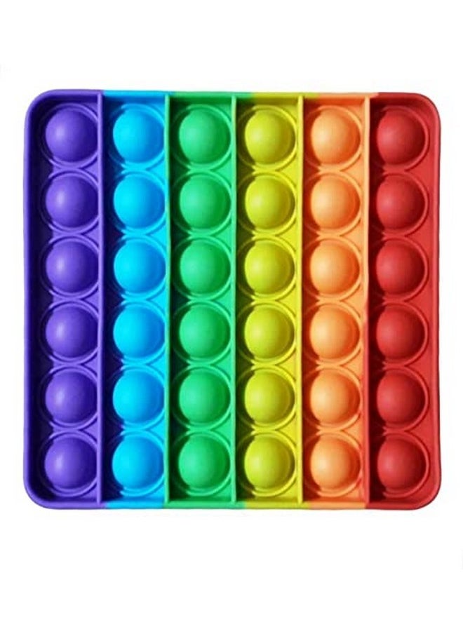 Plutofit Pop It Fidget Toys,Push Pop Bubble Fidget Sensory Toy,Autism Special Needs Silicone Stress Relief Toy,Great Fidget Toy (Set of 3 Unicorn HeartSquare)