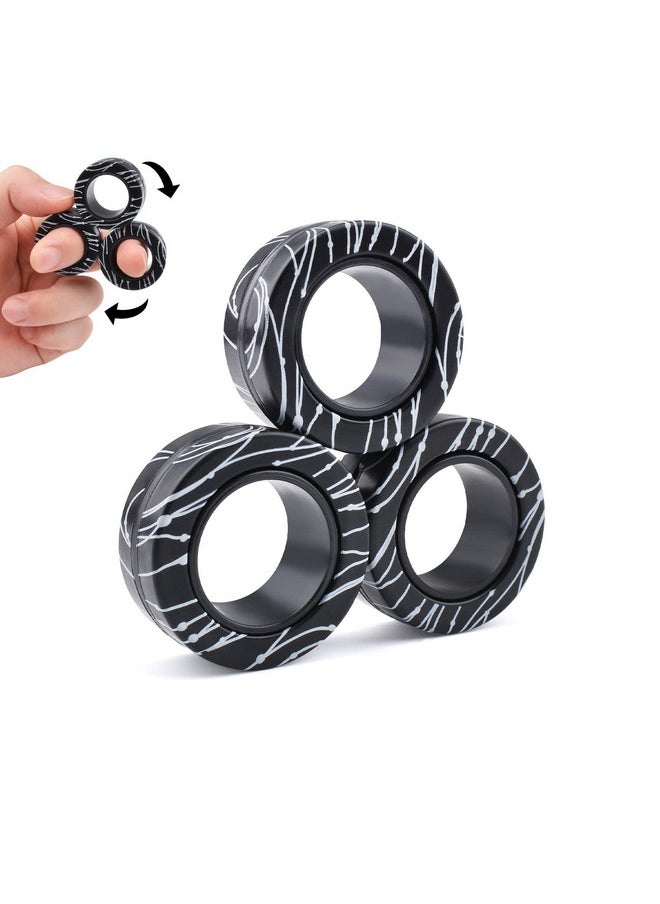 3 Pcs Magnetic Rings Fidget Toys for Teens,Adults & Kids|Toys for 8 9 10 11+ Year Old Boy & Girl|Fidget Toy Pack for Boys|Coolest Halloween Toys Gifts for Teen Boys