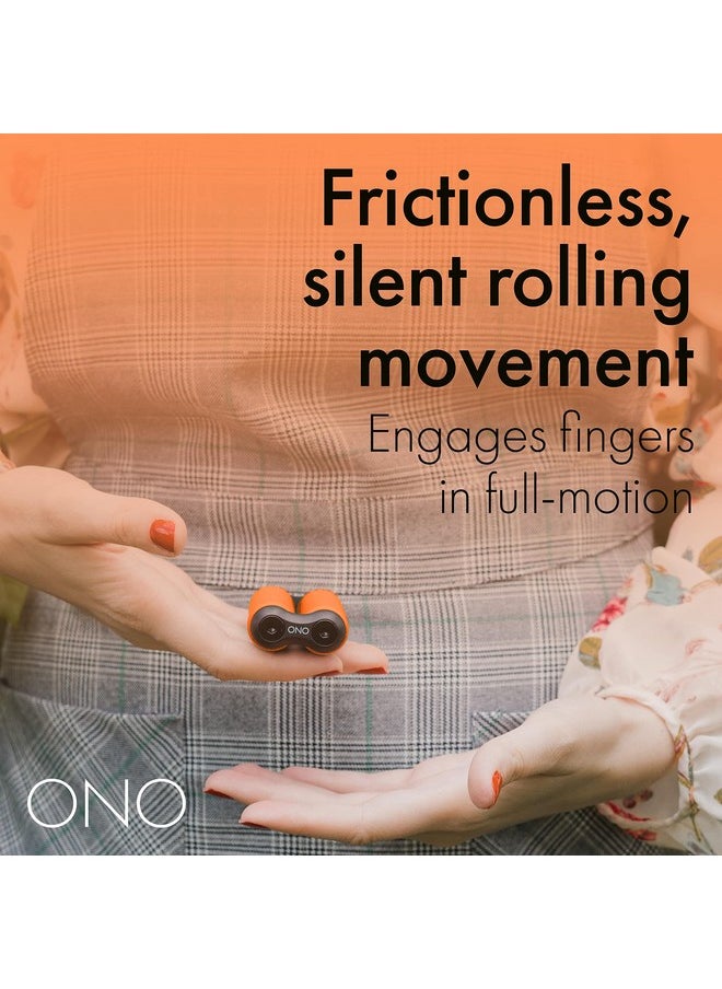 ONO Roller - Handheld Fidget Toy for Adults | Help Relieve Stress, Anxiety, Tension | Promotes Focus, Clarity | Compact, Portable Design (Junior Size/ABS Plastic, Orange)