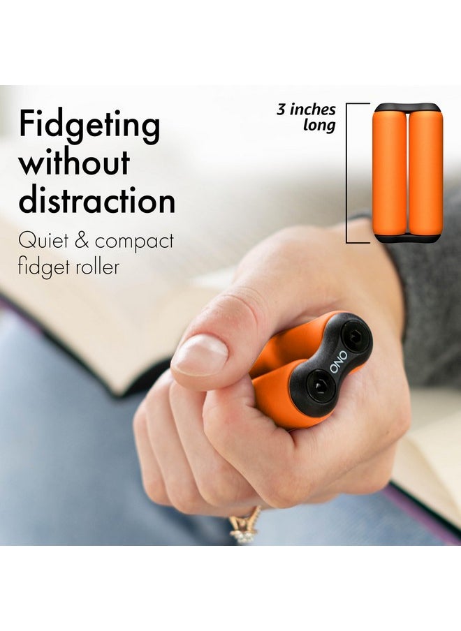 ONO Roller - Handheld Fidget Toy for Adults | Help Relieve Stress, Anxiety, Tension | Promotes Focus, Clarity | Compact, Portable Design (Junior Size/ABS Plastic, Orange)