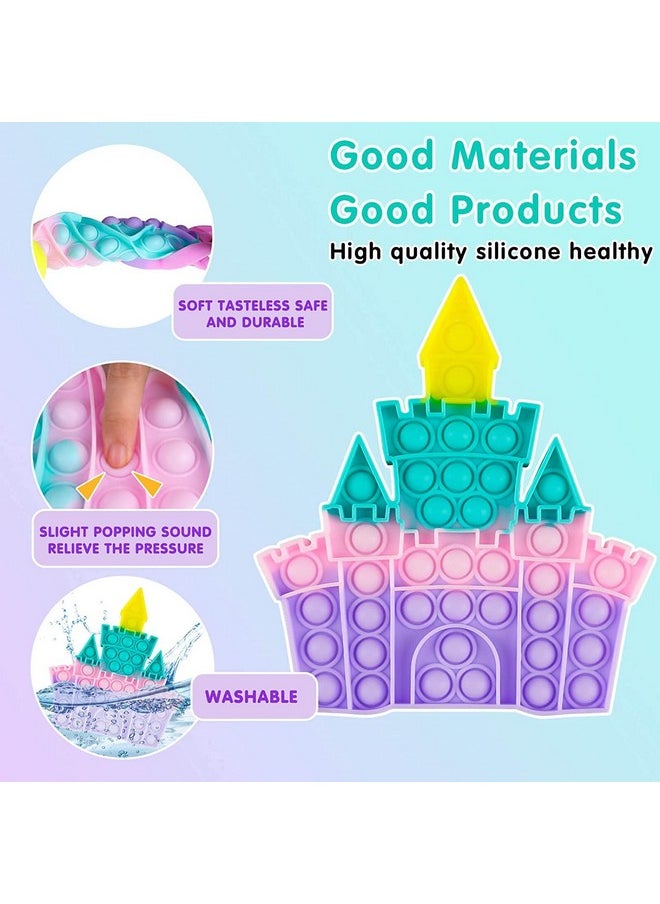 Toyshine Big Princess Castle Pop It Poppers Pot-it Gifts for Girl boy Teens Kids, Sensory Popit- Popping Toy