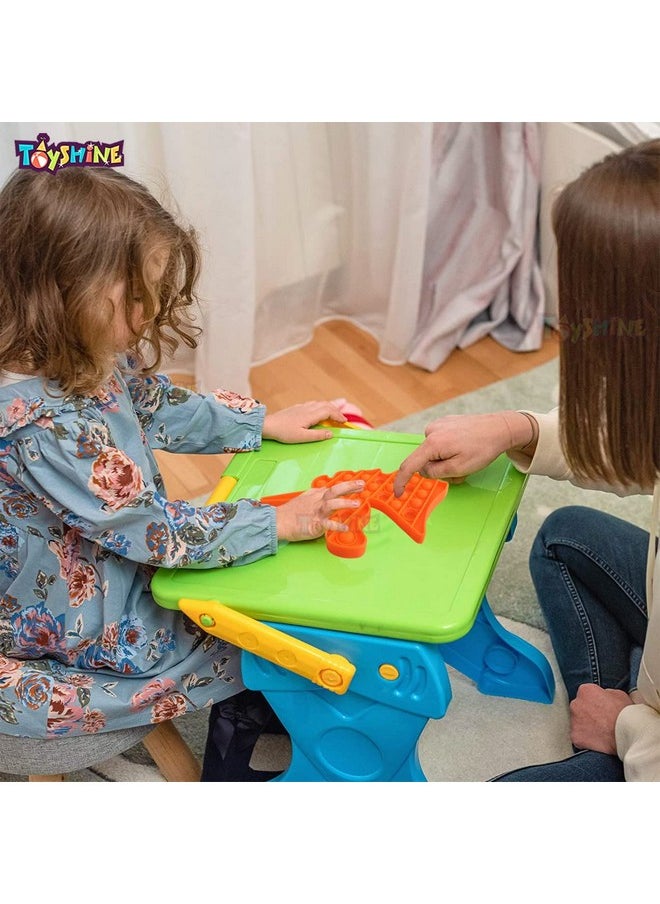 Toyshine Pack of 2- Big Heart (63 Bubbles) and Unicorn (28 Bubbles) Pop it Popping Sounds Toy, Push Bubbles for Autism Stress Reliever, Sensory Pop It Toy- Orange Unicorn Mulitcolor Heart