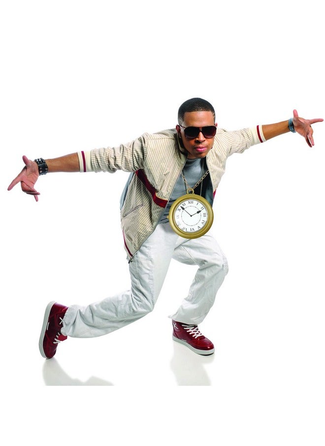 Skeleteen Jumbo Gold Clock Necklace - White Rabbit Clock, Hip Hop Rapper Clock - 1 Piece