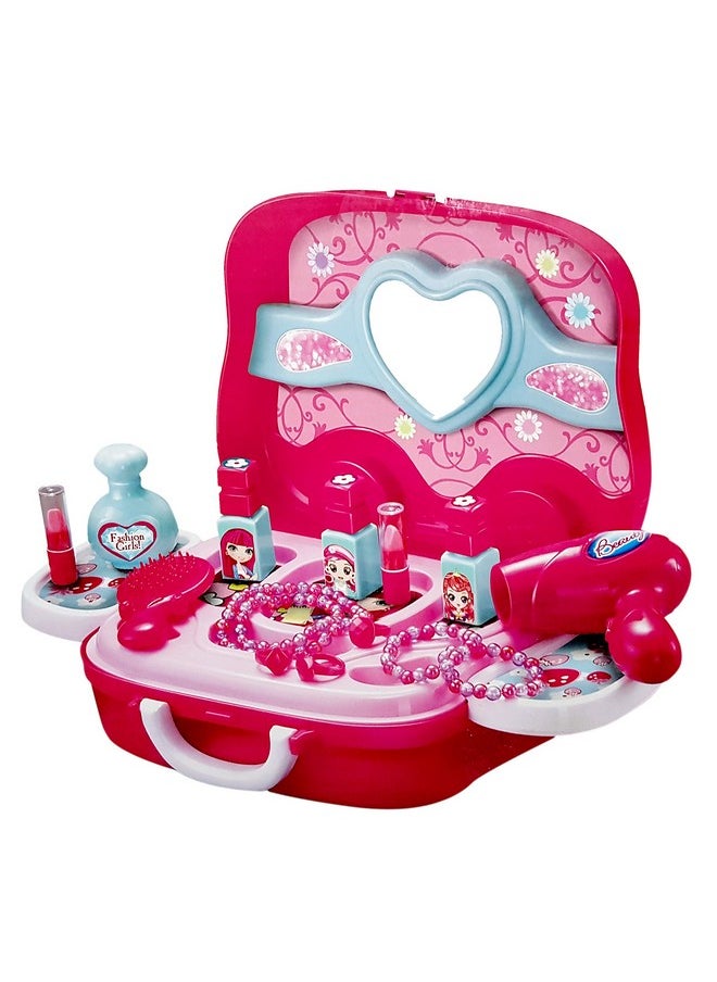 Toyshine Plastic Carry Along Beauty Set Toy with Briefcase and Accessories (Multicolour)